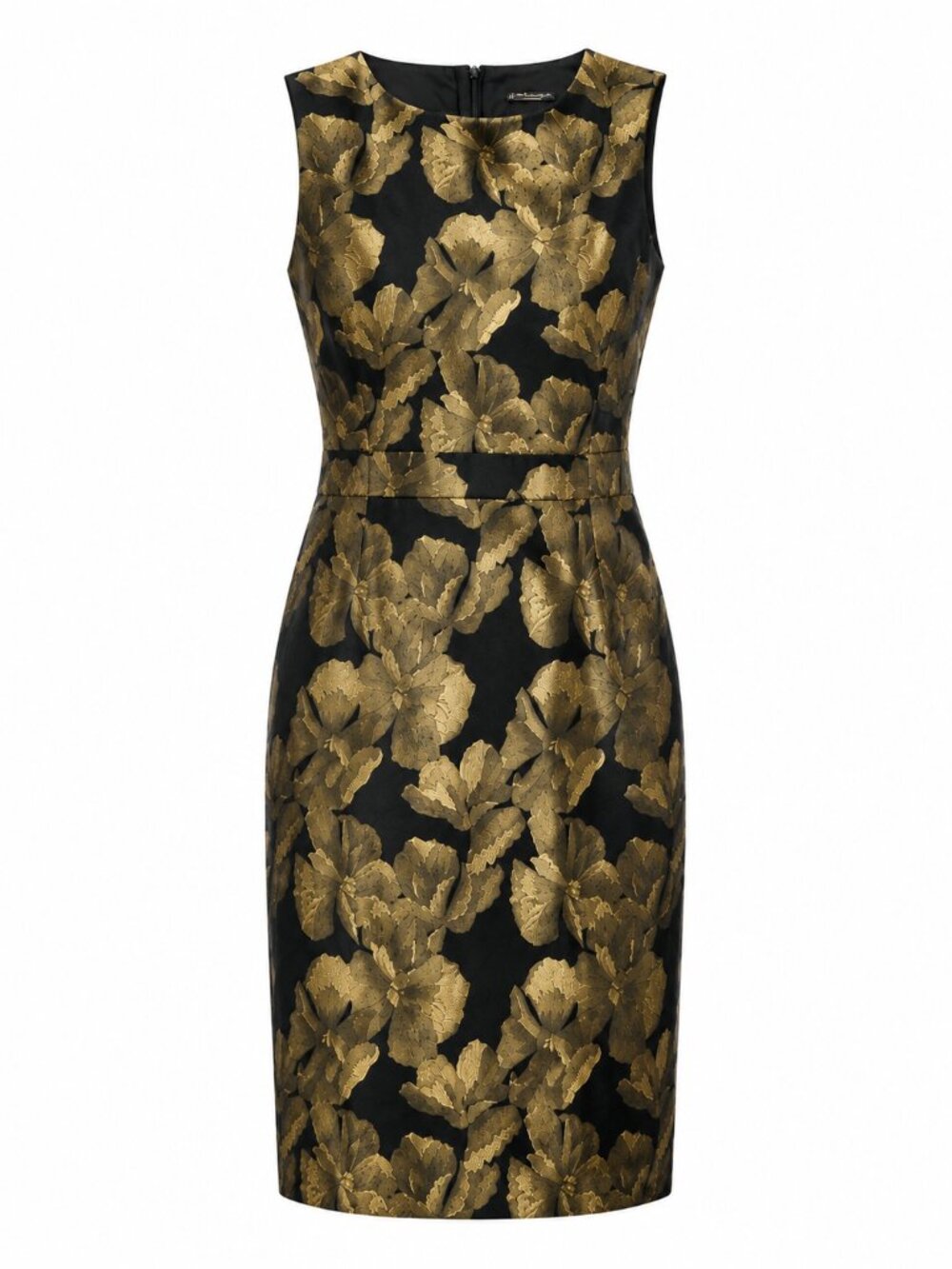 Kasper Gold Floral Jacquard Dress 6 NWT Wedding Guest Cocktail Holiday